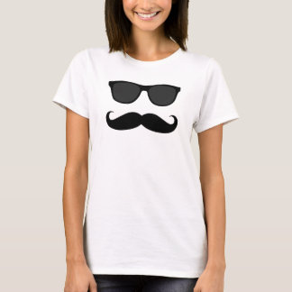 Hipstermustaschsolglasögon T-shirt