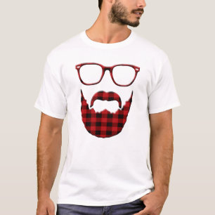 Hipsterplädskägg och exponeringsglas t shirt
