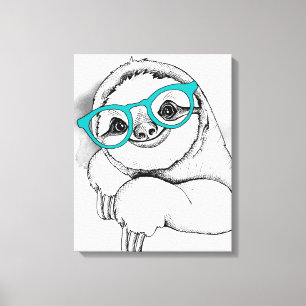 HipsterSloth Canvastryck
