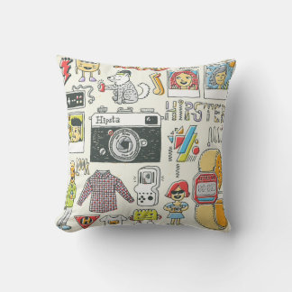 Hipstersvag: handritad doodlingset kudde