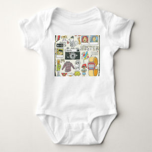 Hipstersvag: handritad doodlingset t shirt