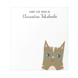 Hipstertabby katt tillfogar ditt namn anteckningsblock