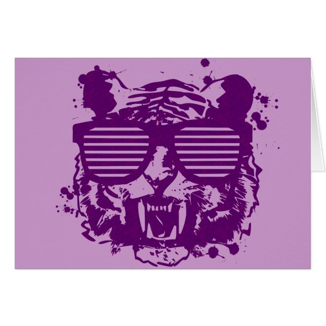 Hipstertiger Hälsningskort (Framsidan Horizontal)