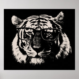 Hipstertiger med exponeringsglas poster