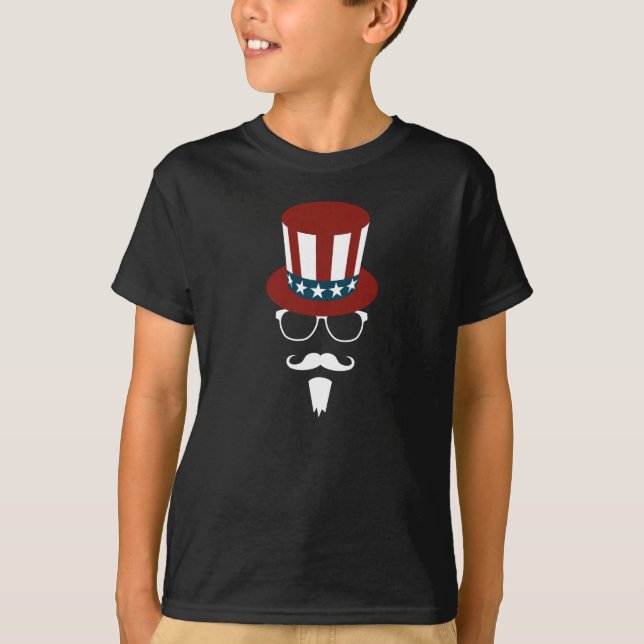 HipsterUncle Sam T Shirt (Framsida)
