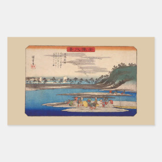 Hirakata, Kanazawa av Hiroshige Stickers Rektangulärt Klistermärke
