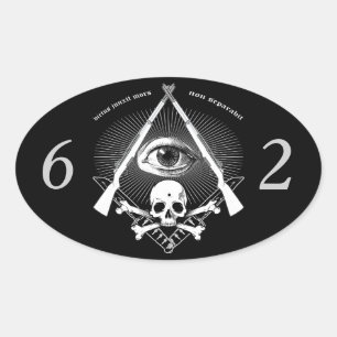 Hiram abiff Lodge 62-dekal Ovalt Klistermärke