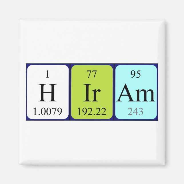 Hiram Periodisk magnet bord namn (Framsidan)