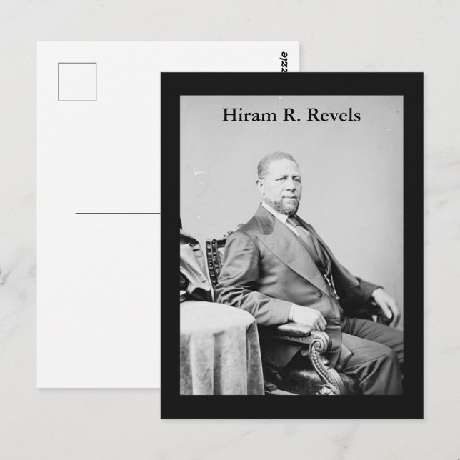 Hiram R. Revels Förste afroamerikanska senator  Vykort (Fram/baksida)