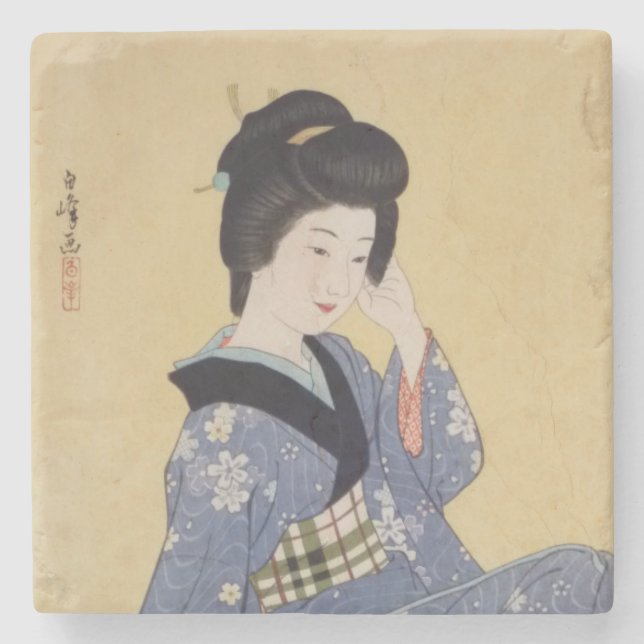 Hirano Hakuhos Young Girl Underlägg Sten (Framsidan)