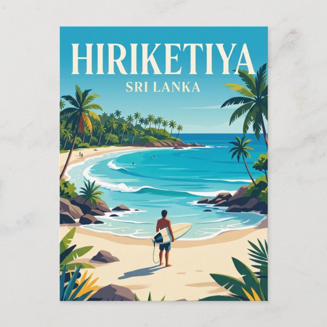 Hiriketiya Bay Sri Lanka Vykort (Framsida)