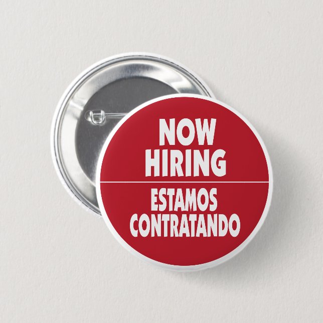 Hiring Bilingual English Spain Knapp (Framsida & baksida)