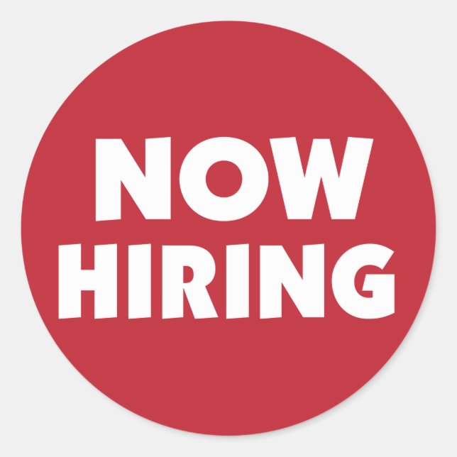 Hiring Runt Klistermärke (Framsida)