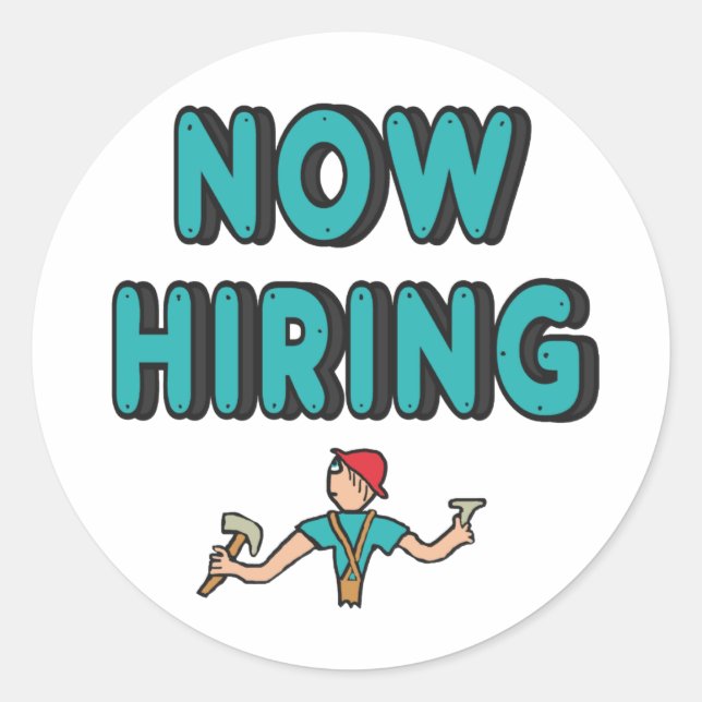 Hiring Runt Klistermärke (Framsida)