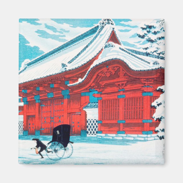 Hiroaki Takahashi Röda Grind i Hongo i Snö Magnet (Framsidan)