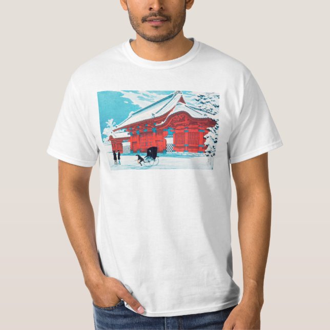 Hiroaki Takahashi Röda Grind i Hongo i Snö T Shirt (Framsida)