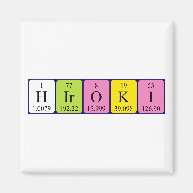 Hiroki Periodisk magnet bord namn (Framsidan)