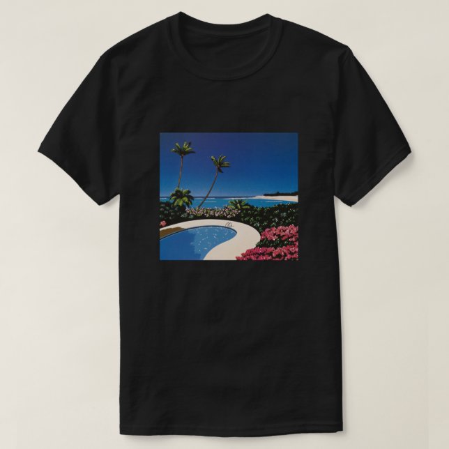 Hiroshi Nagai Art Print Poster aporwave Aesthetic T Shirt (Design framsida)
