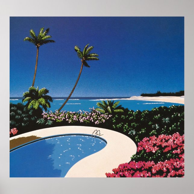 Hiroshi Nagai Art Print Vaporwave Shirt Poster (Framsidan)