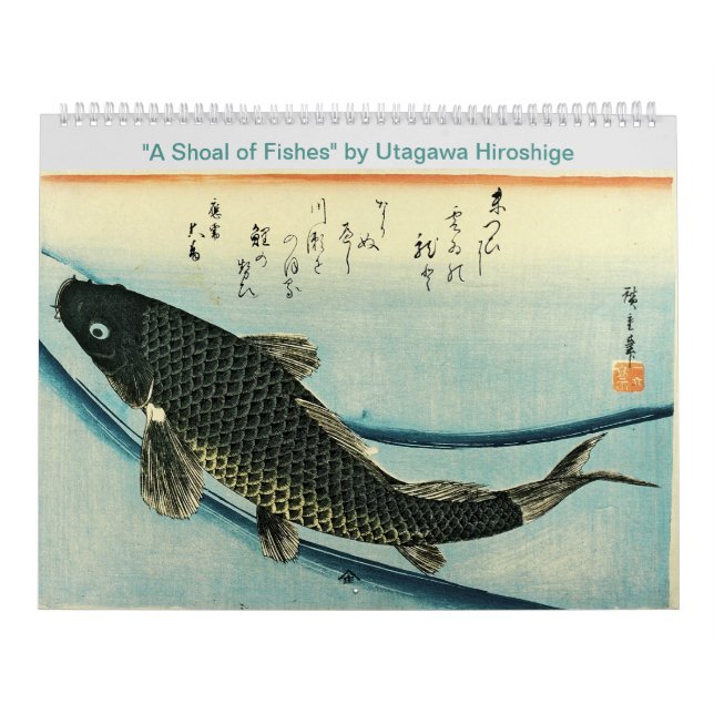  Hiroshige är en skal av japansk fiskutskrift Kalender (Omslag)