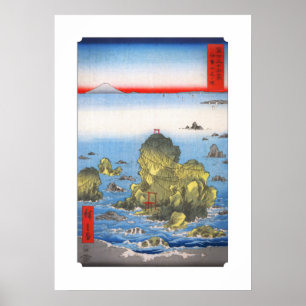 Hiroshige Bröllop Sten Futamigaura i provinsen Ise Poster