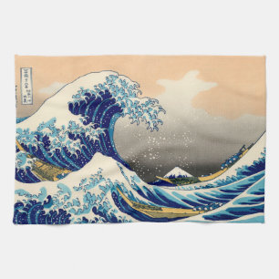 Hiroshige den Underbara vågen av Kanagawa Kökshandduk