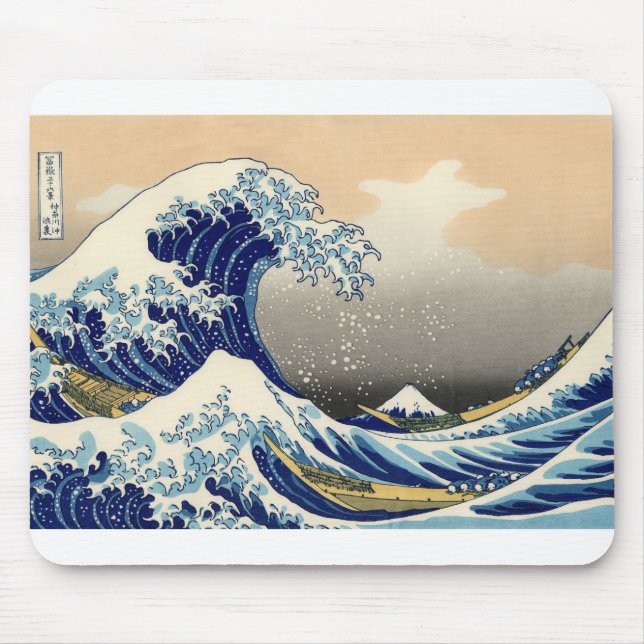 Hiroshige den Underbara vågen av Kanagawa Musmatta (Framsidan)