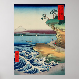 Hiroshige: kusten vid Hota i Awa-provinsen, 1858 Poster