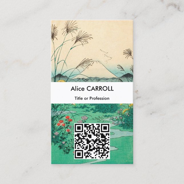 Hiroshige - Otsuki Plain in Kai Province - QR-kod Visitkort (Framsida)