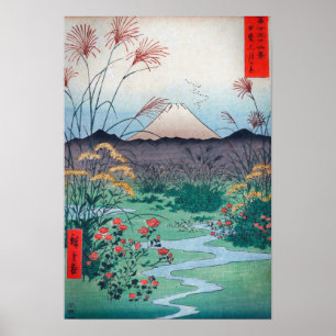 Hiroshige Ōtsuki slätt i det Kai landskapet Poster