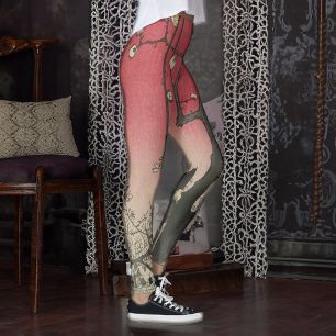 Hiroshige Plommongård Kameido: Vintage Japanska Leggings