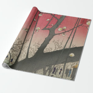 Hiroshige Plommongård Kameido: Vintage Japanska Presentpapper