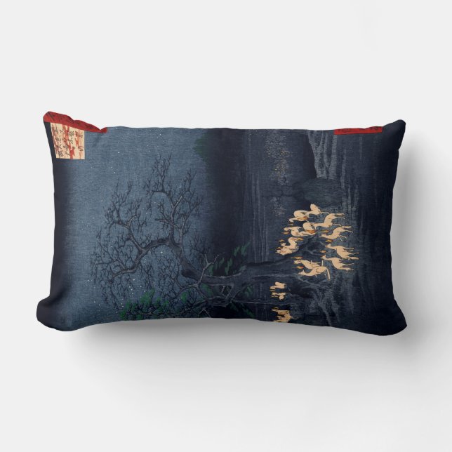 Hiroshige som är midnatt på den ändrande lumbarkudde (Framsida)