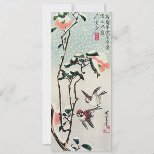 Hiroshige Sparrows och Camellias i Snö