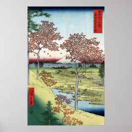 Hiroshige - Sunset Backe, Meguro in Östra Capital Poster