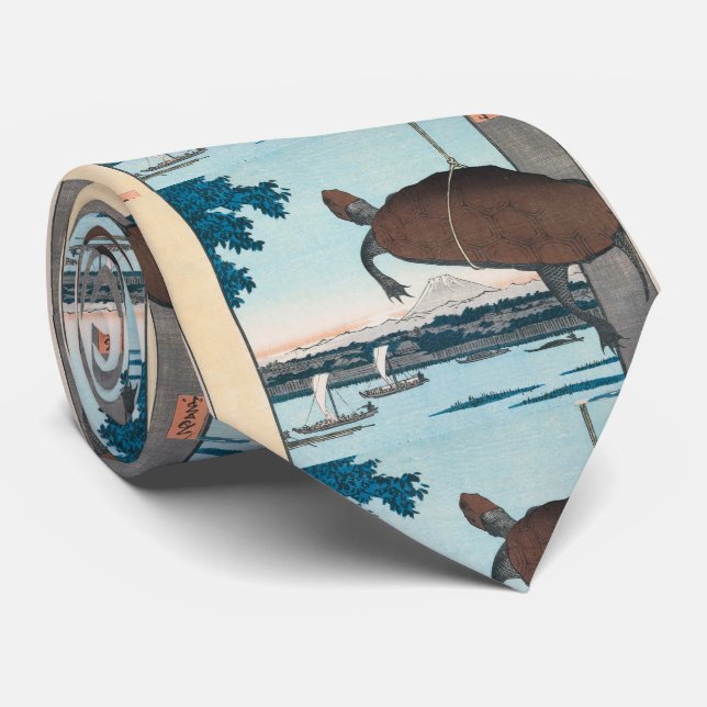 Hiroshige , Ukiyoe “ Mannen Bridge, Fukagawa ” ネクタ Slips (Rullad)