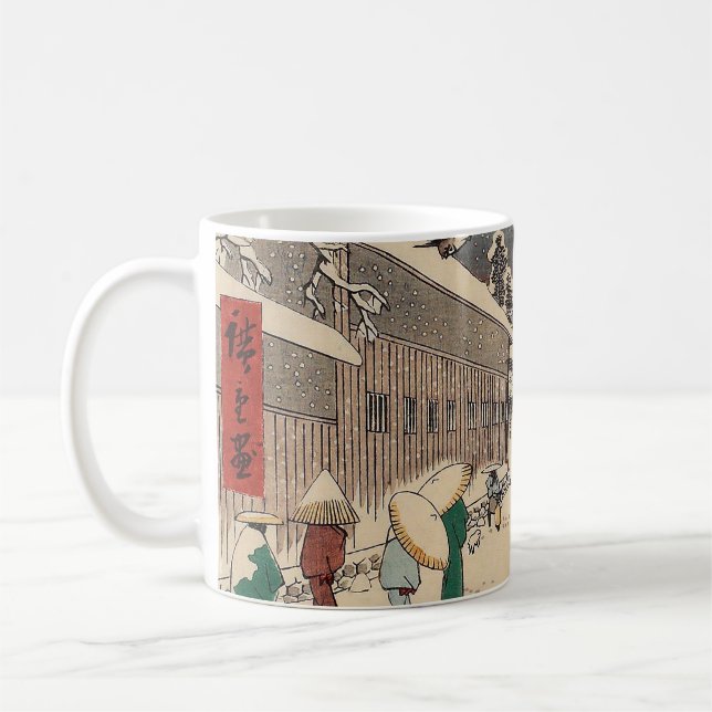 Hiroshige vinterlandskap japan land kaffemugg (Vänster)