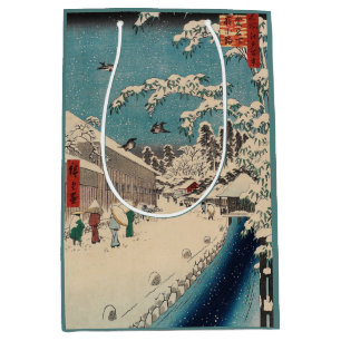 Hiroshige vinterlandskap japan ukiyo-e antikt