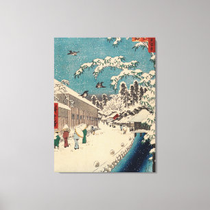 Hiroshige vinterlandskap japan ukiyo-e antikt canvastryck