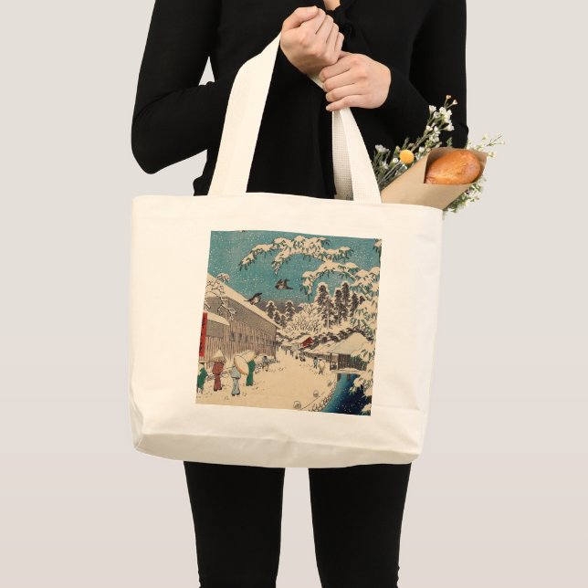 Hiroshige vinterlandskap japan ukiyo-e antikt jumbo tygkasse (Framsida (produkt))