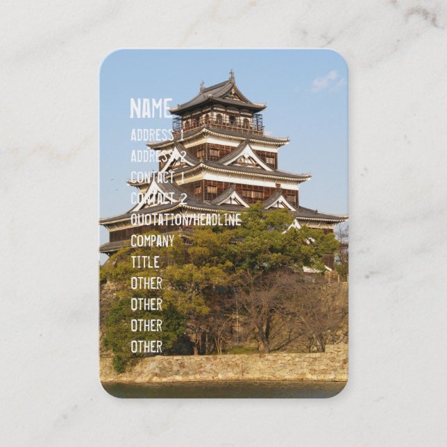 Hiroshima Castle 広 島 城, Hiroshima, Japan Visitkort (Framsida)