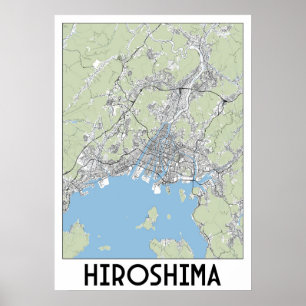 Hiroshima, Japan karta Poster