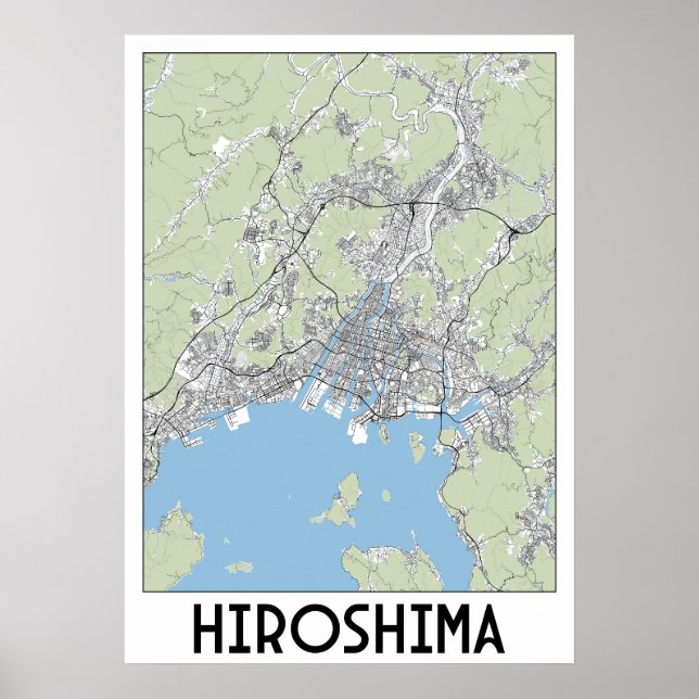 Hiroshima, Japan karta Poster (Framsidan)
