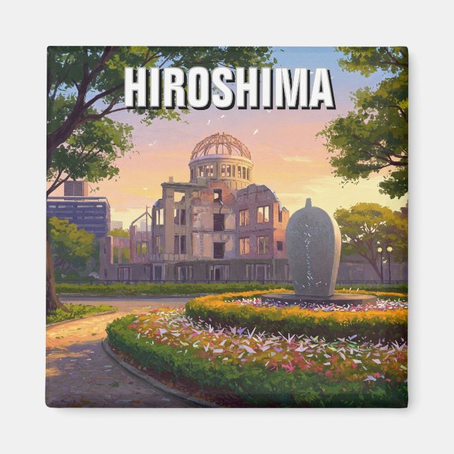 Hiroshima Japan Peace Dome Travel Magnet (Framsidan)