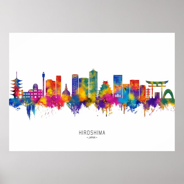 Hiroshima Japan Skyline Poster (Framsidan)