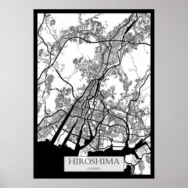 Hiroshima Japan Stadskarta Poster (Framsidan)