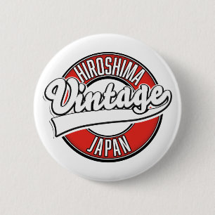 Hiroshima japan vintage stil logotyp knapp