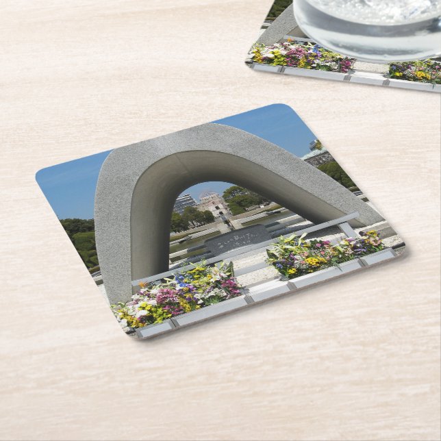 Hiroshima Memorial Cenotaph Underlägg Papper Kvadrat (Vinklad)