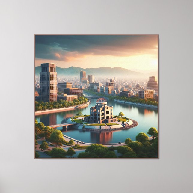 Hiroshima Peace Memorial Park View Japan Travel Canvastryck (Framsida)