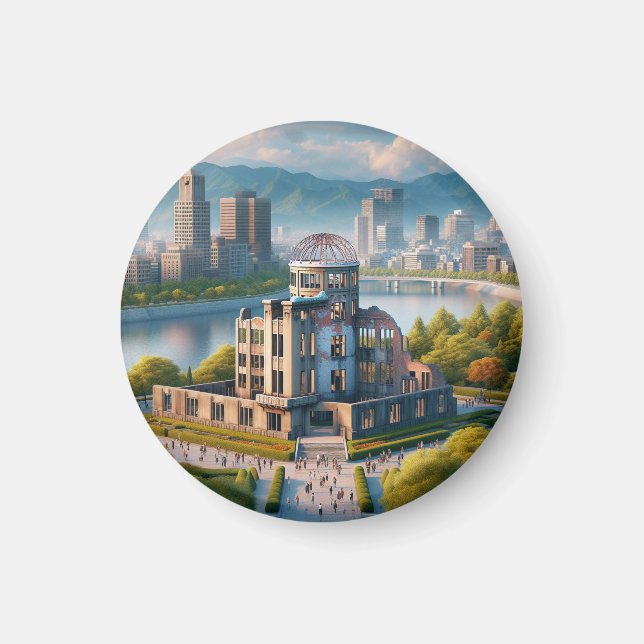 Hiroshima Peace Memorial Park View Japan Travel Magnet (Framsidan)